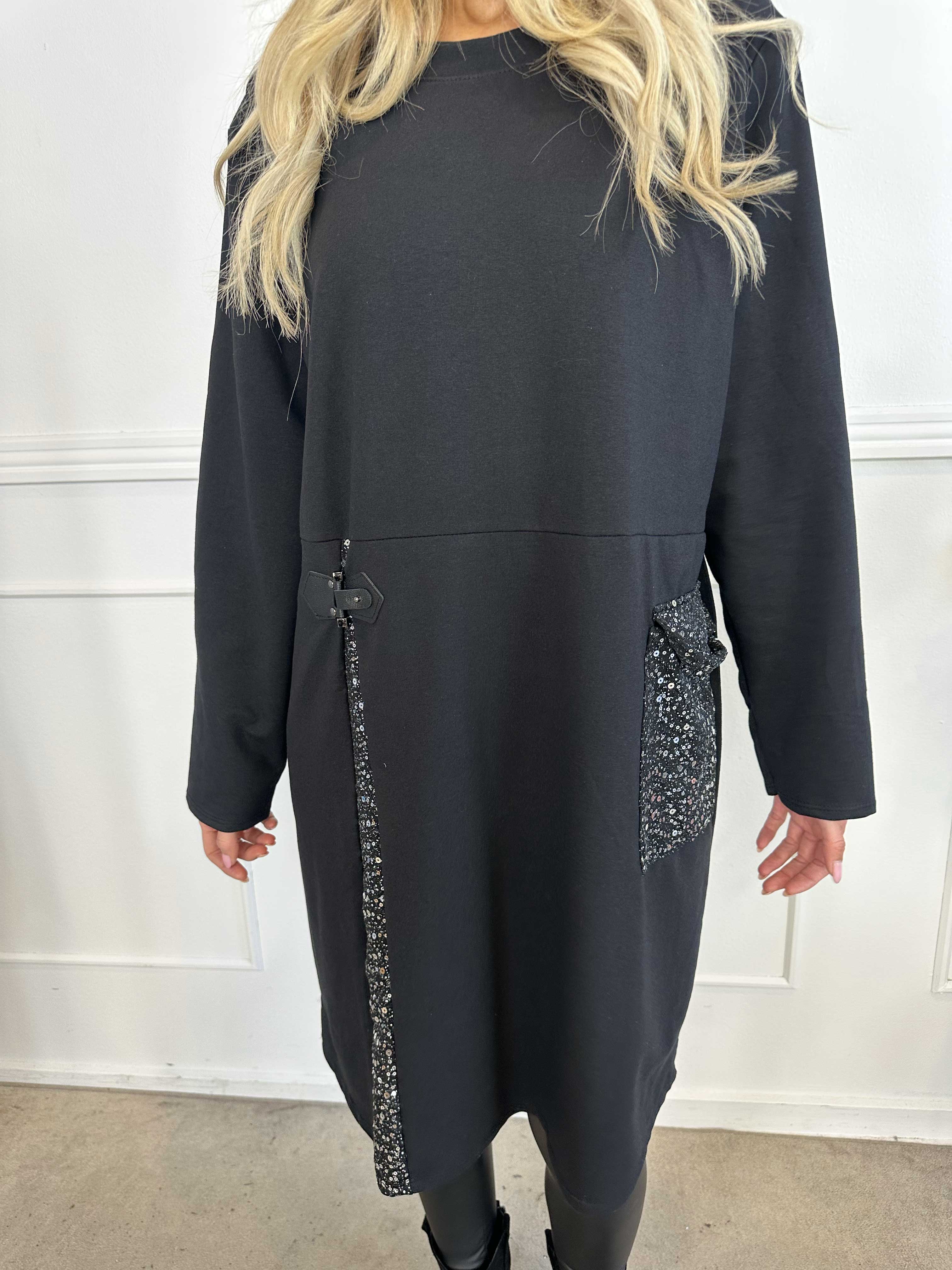 Micha - Klänning i bomull utsmyckad med paljetter